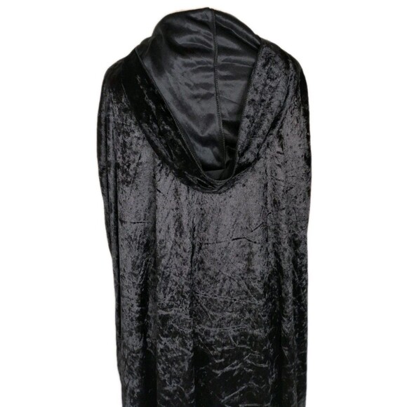 Country Silk Hooded Cape Black Adult One Size Fits All Costume Halloween Cosplay - Picture 14 of 16